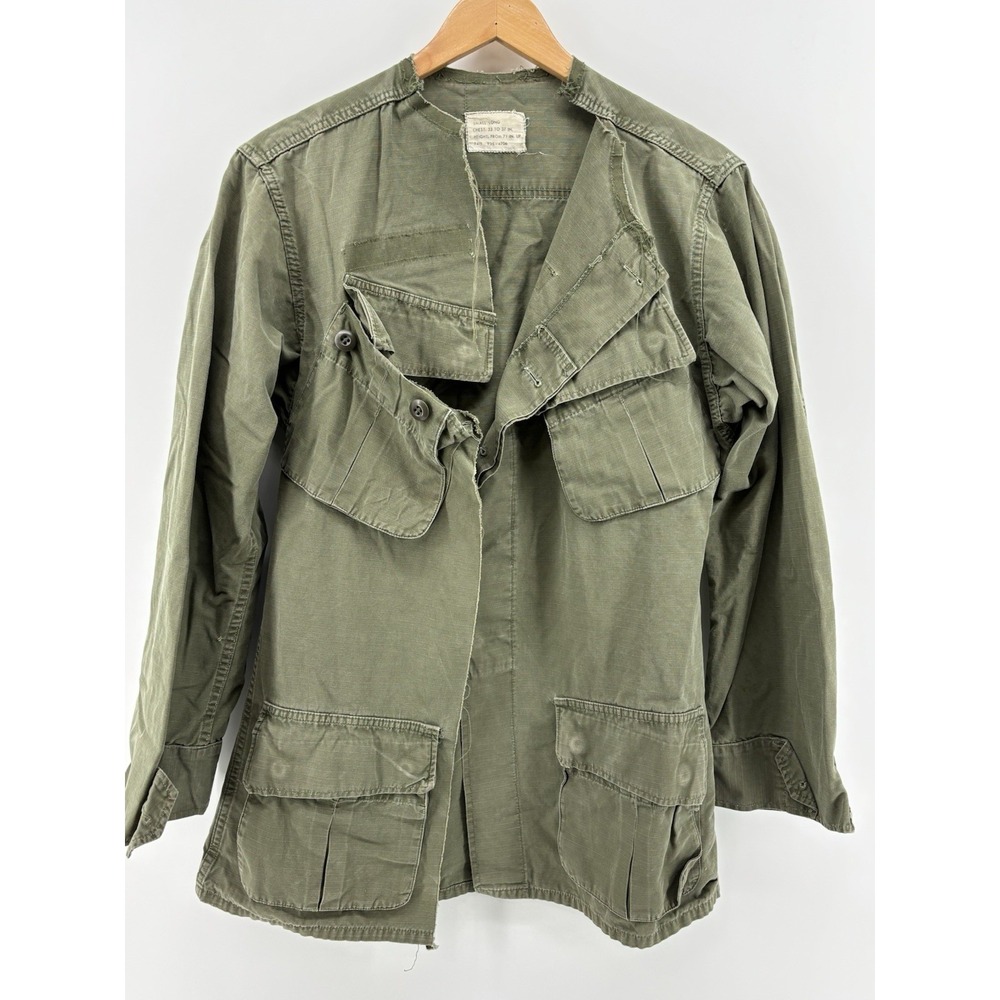 Vietnam Jungle Jacket Small Long 107 Combat Ripstop Slant Tropical Salvage Coat